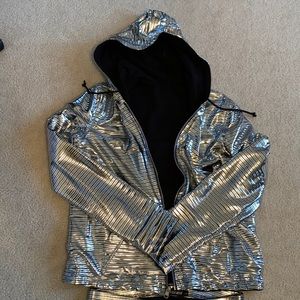 Beta brand disco leggings and reversible hoodie set
